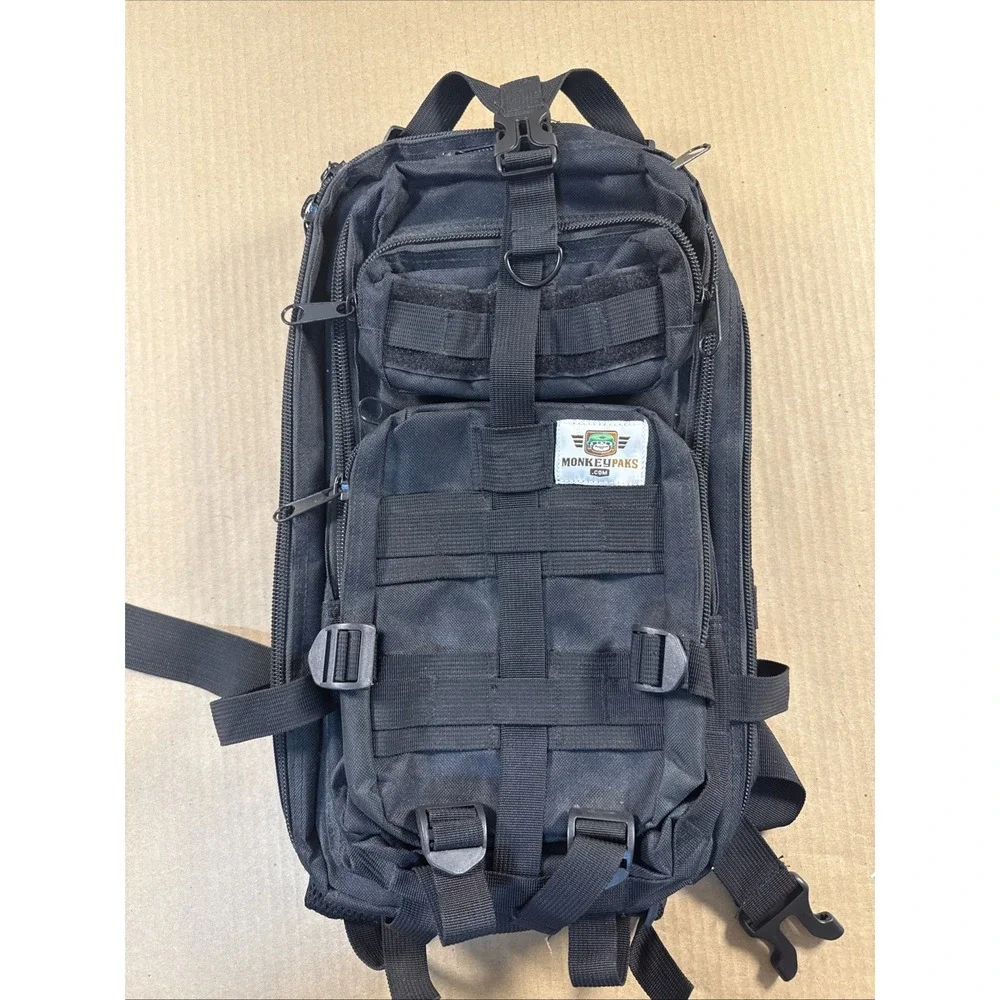 Monkeypaks Small Backpack, Black Tactical